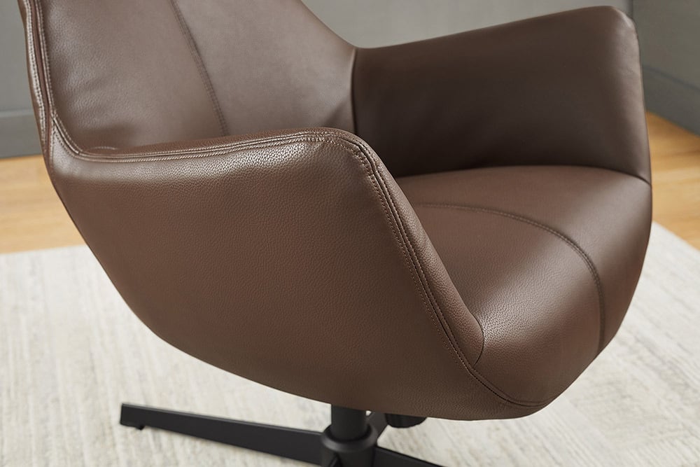 VOGUE Drehbarer Sessel Kunstleder Metallbeine mit Armlehne