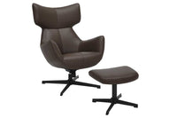 VOGUE Design Hocker Fußhocker 45cm Kunstleder drehbar schwarze Metallbeine