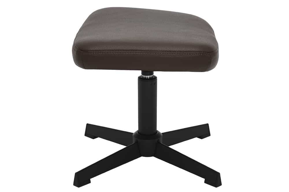 VOGUE Design Hocker Fußhocker 45cm Kunstleder drehbar schwarze Metallbeine