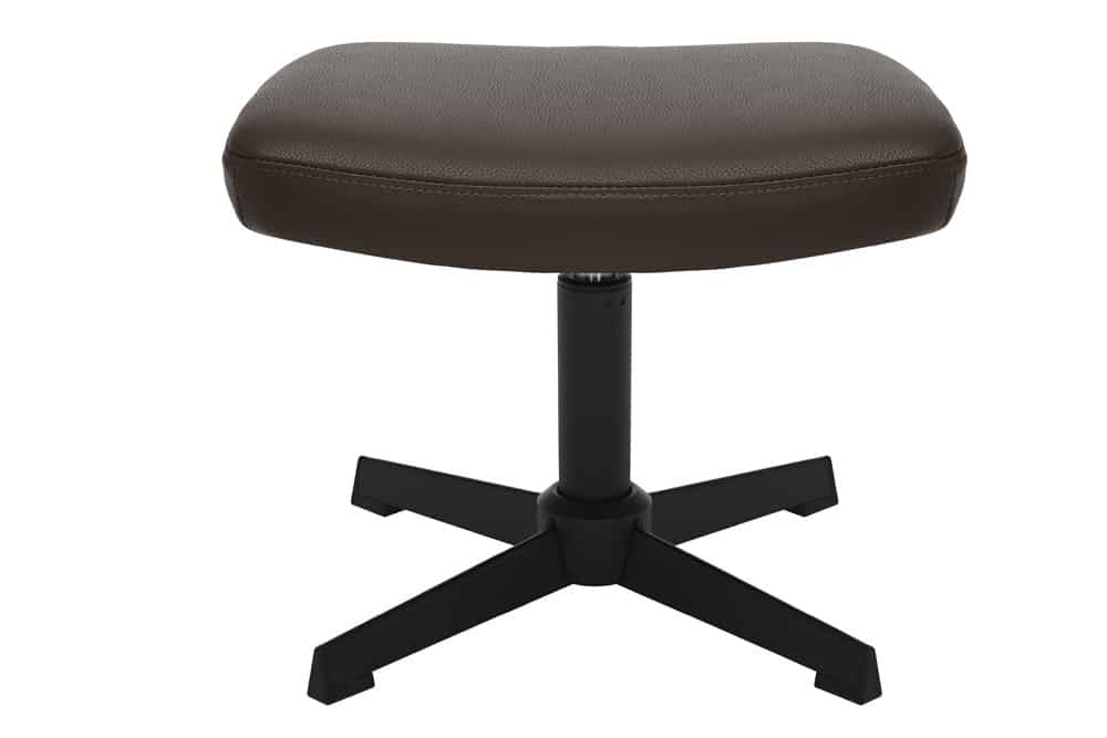 VOGUE Design Hocker Fußhocker 45cm Kunstleder drehbar schwarze Metallbeine