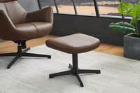 VOGUE Design Hocker Fußhocker 45cm Kunstleder drehbar schwarze Metallbeine