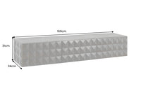 Hängendes TV-Lowboard VULCANO 160cm schwarz Mangoholz massiv