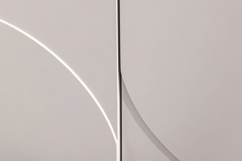 Design Sideboard SAVOY 180cm kaschmir weiß Marmor Keramik mit Stauraum und 3D-Front