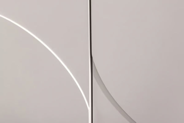 Design Sideboard SAVOY 180cm kaschmir weiß Marmor Keramik mit Stauraum und 3D-Front