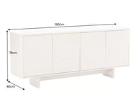 Design Sideboard SAVOY 180cm kaschmir weiß Marmor Keramik mit Stauraum und 3D-Front