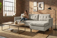 STOCKHOLM Retro Ecksofa 220cm Cord Federkern 3-Sitzer