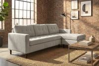 STOCKHOLM Retro Ecksofa 220cm Cord Federkern 3-Sitzer