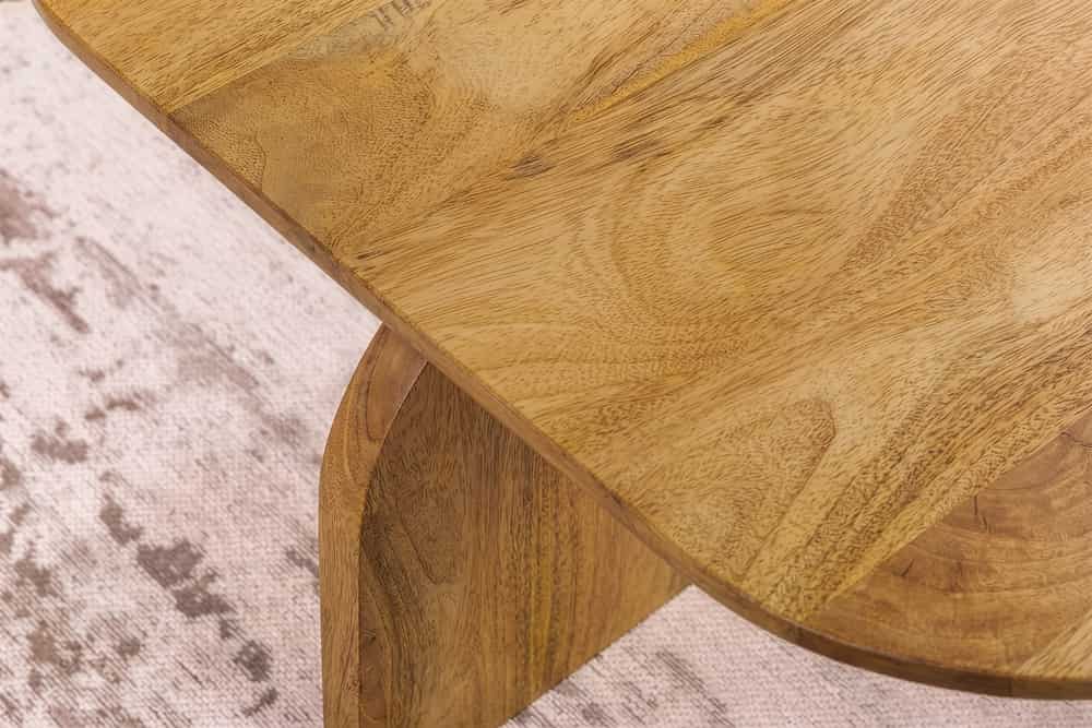 2er Set Couchtische GATSBY 100cm braun Mangoholz organische Form Beistelltisch