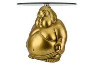 SUMO Runder Couchtisch  55cm gold Skulptur handmade