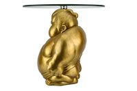 SUMO Runder Couchtisch  55cm gold Skulptur handmade