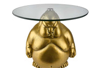 SUMO Runder Couchtisch  55cm gold Skulptur handmade