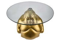 SUMO Runder Couchtisch  55cm gold Skulptur handmade