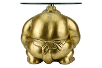 SUMO Runder Beistelltisch  30cm gold Skulptur handmade