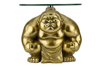 SUMO Runder Beistelltisch  30cm gold Skulptur handmade