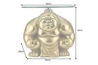 SUMO Runder Beistelltisch  30cm gold Skulptur handmade