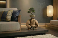 SUMO Runder Beistelltisch  30cm natur beige Skulptur handmade