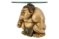 SUMO Runder Beistelltisch  30cm natur beige Skulptur handmade