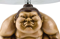 SUMO Runder Beistelltisch  30cm natur beige Skulptur handmade