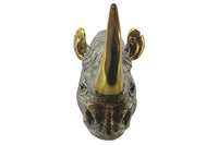 RHINO Deko-Wandfigur 60cm gold handmade Nashorn-Skulptur