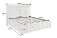 PARIS Design Boxbett Samt Champagner Beige Chesterfield Doppelbett