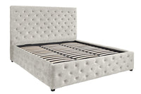 PARIS Design Boxbett Samt Champagner Beige Chesterfield Doppelbett
