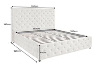 PARIS Design Boxbett Samt Champagner Beige Chesterfield Doppelbett