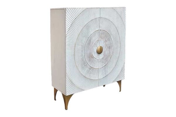 GOLDEN SUNSET Handcrafted highboard 120cm black gold mango wood