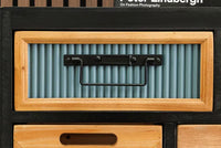 Industrial Schubladenschrank SECRETS 95cm natur braun schwarz Metall Pinienholz Kommode