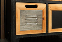 Industrial Schubladenschrank SECRETS 95cm natur braun schwarz Metall Pinienholz Kommode
