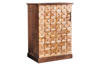 Design Barschrank BODEGA 90cm natur Pinienholz Weinregal Glashalter Schubladen