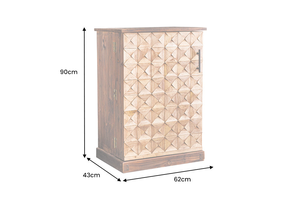 Design Barschrank BODEGA 90cm natur Pinienholz Weinregal Glashalter Schubladen