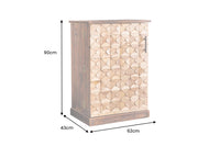 Design Barschrank BODEGA 90cm natur Pinienholz Weinregal Glashalter Schubladen