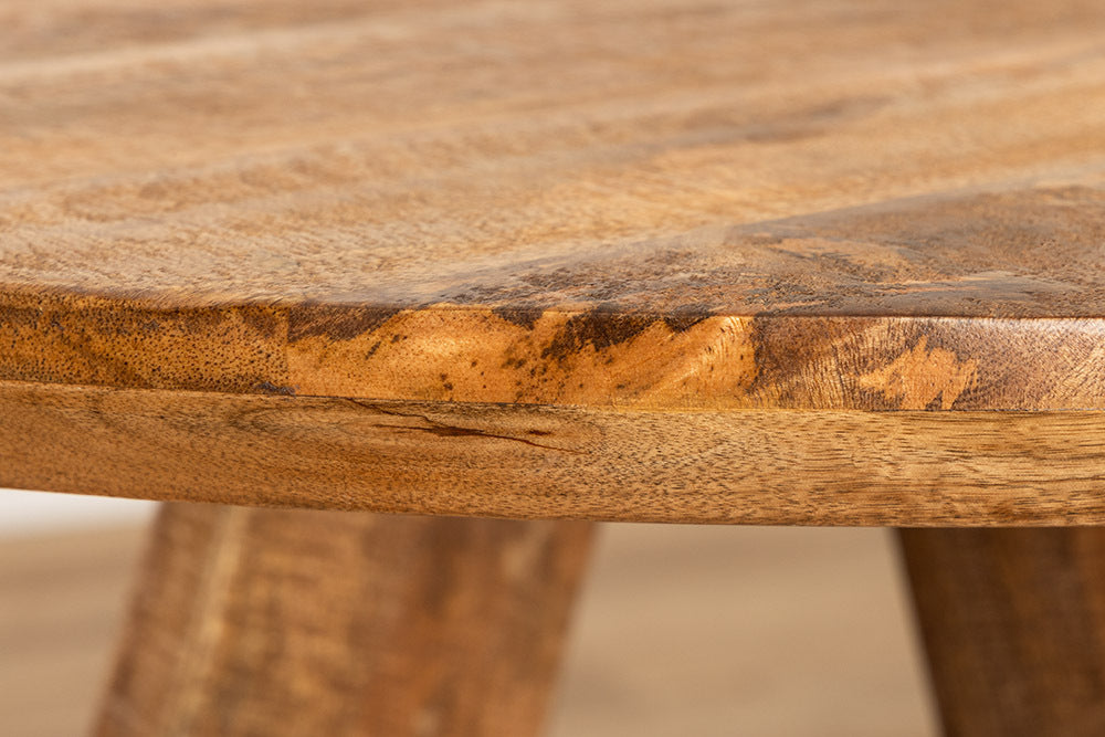 Runder Esstisch ART WOOD 100cm braun massiv Mangoholz