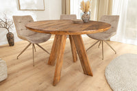 Runder Esstisch ART WOOD 100cm braun massiv Mangoholz