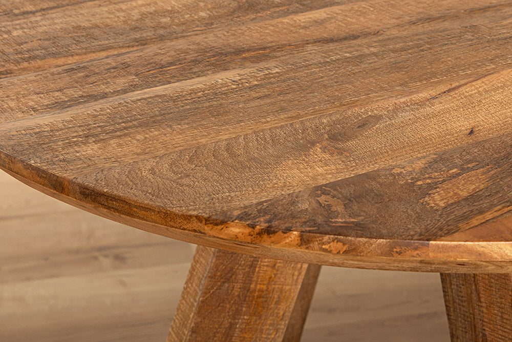 Runder Esstisch ART WOOD 100cm braun massiv Mangoholz
