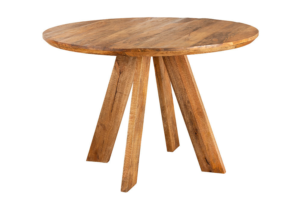 Runder Esstisch ART WOOD 100cm braun massiv Mangoholz