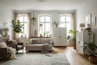 GOLDEN SUNSET Handgearbeiteter Barschrank  140cm Weiß gold Mangoholz massiv