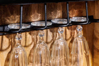 GOLDEN SUNSET Handgearbeiteter Barschrank  140cm Weiß gold Mangoholz massiv