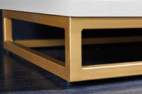 GOLDEN SUNSET Handgearbeiteter Barschrank  140cm Weiß gold Mangoholz massiv