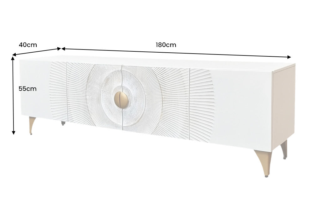 AMAZONAS Solid TV lowboard 160cm brown sheesham wood with tree edge