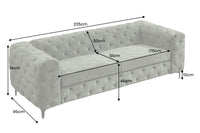 Chesterfield Sofa MODERN BAROCK 235cm Samt 3-Sitzer Couch Federkern