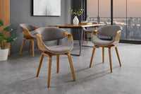 Retro Stuhl ORGANIC natur Eschenholz grau Strukturstoff