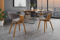 Retro Stuhl ORGANIC natur Eschenholz grau Strukturstoff