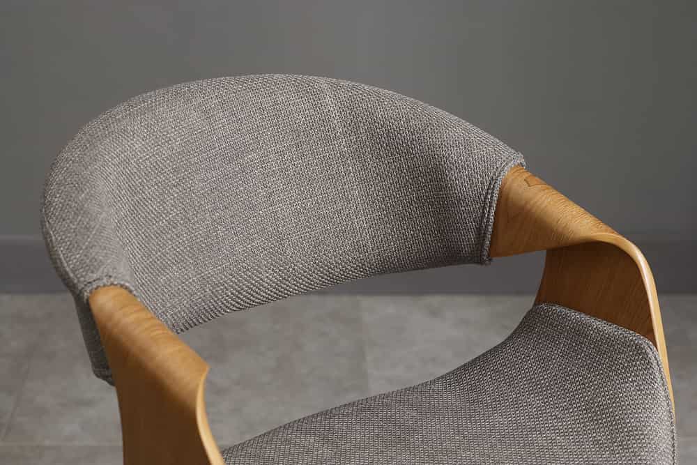 Retro Stuhl ORGANIC natur Eschenholz grau Strukturstoff