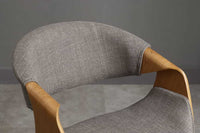 Retro Stuhl ORGANIC natur Eschenholz grau Strukturstoff