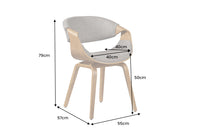 Retro Stuhl ORGANIC natur Eschenholz grau Strukturstoff