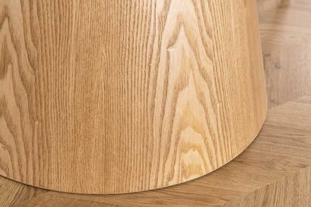 Runder Esstisch UNIQUE 120cm natur hellbraun Eiche Keramik Travertin Säulenfuß