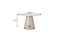 Runder Esstisch UNIQUE 120cm weiß grau braun Pandora Keramik Walnuss Säulenfuß