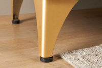 GOLDEN SUNSET Handgearbeitetes TV-Lowboard 180cm türkis gold Mangoholz massiv Metallfüße