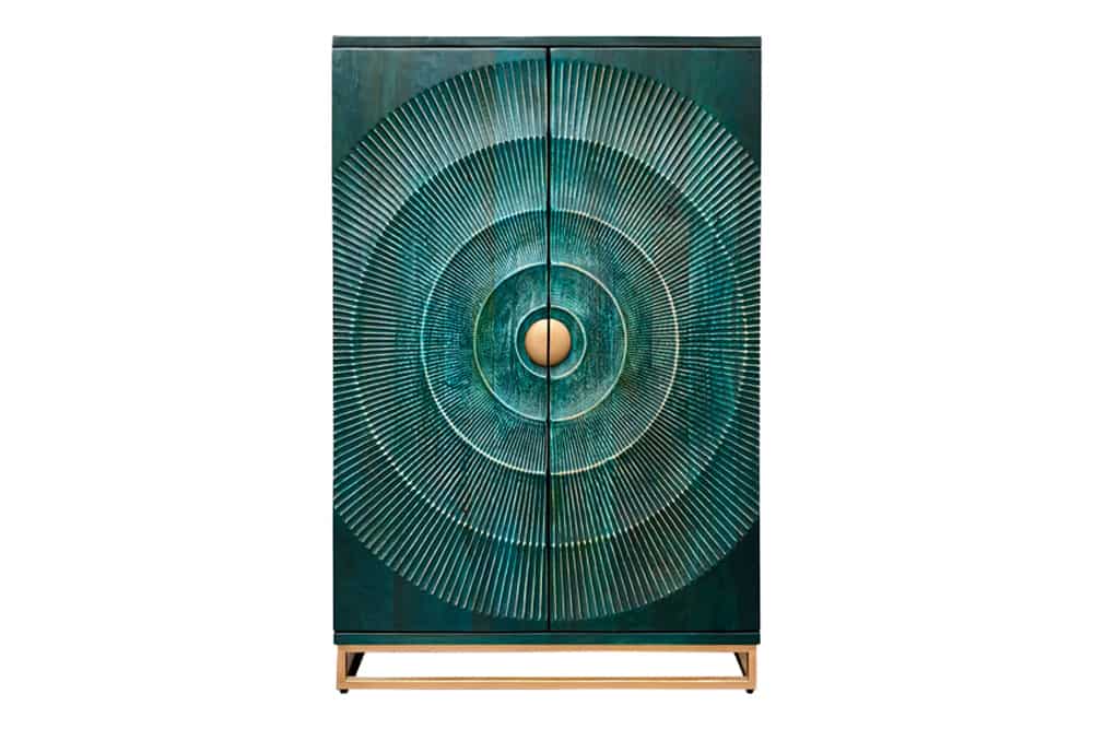 PURE Solid highboard 140cm Sheesham stone finish display case rosewood